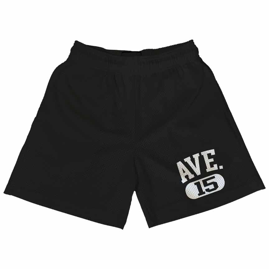 COLLEGIATE AVE MESH SHORTS (BLACK)