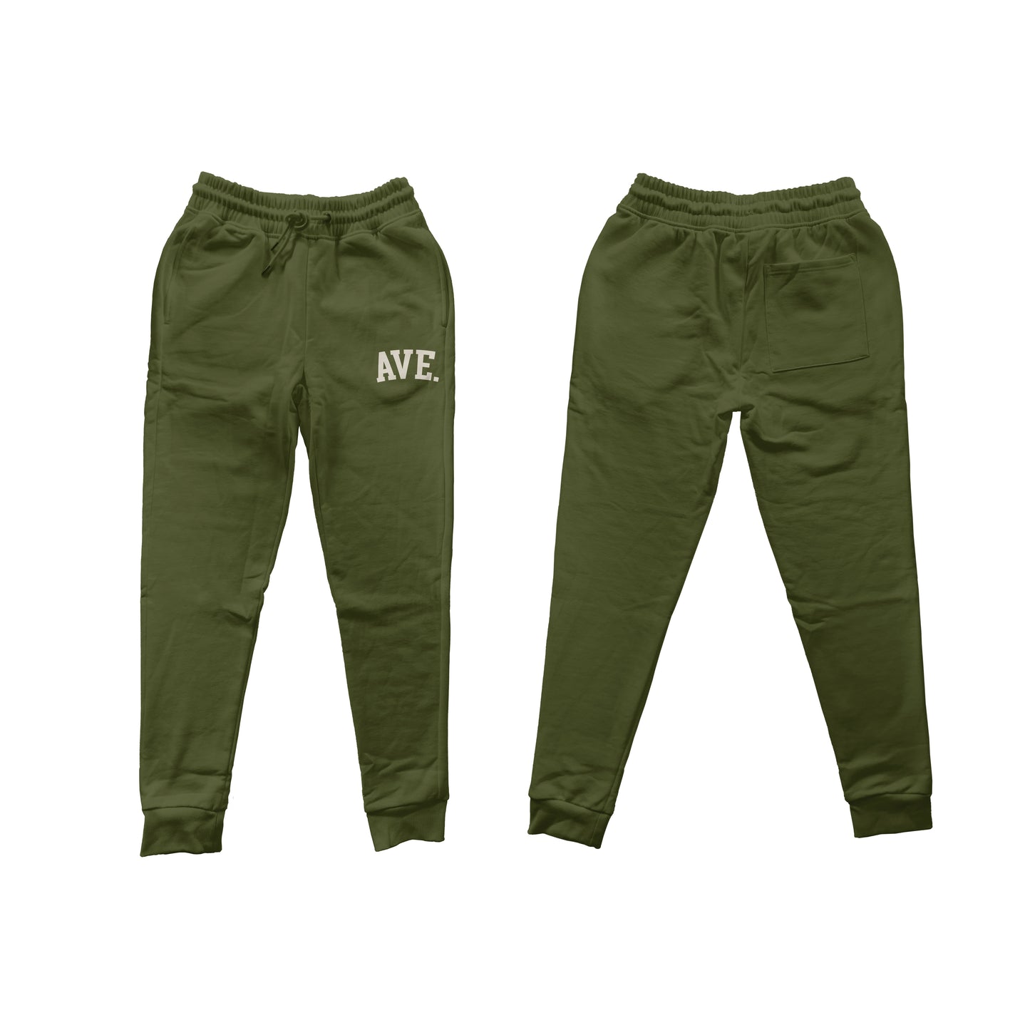 COLLEGIATE AVE JOGGERS (ARMY GREEN/CREAM)