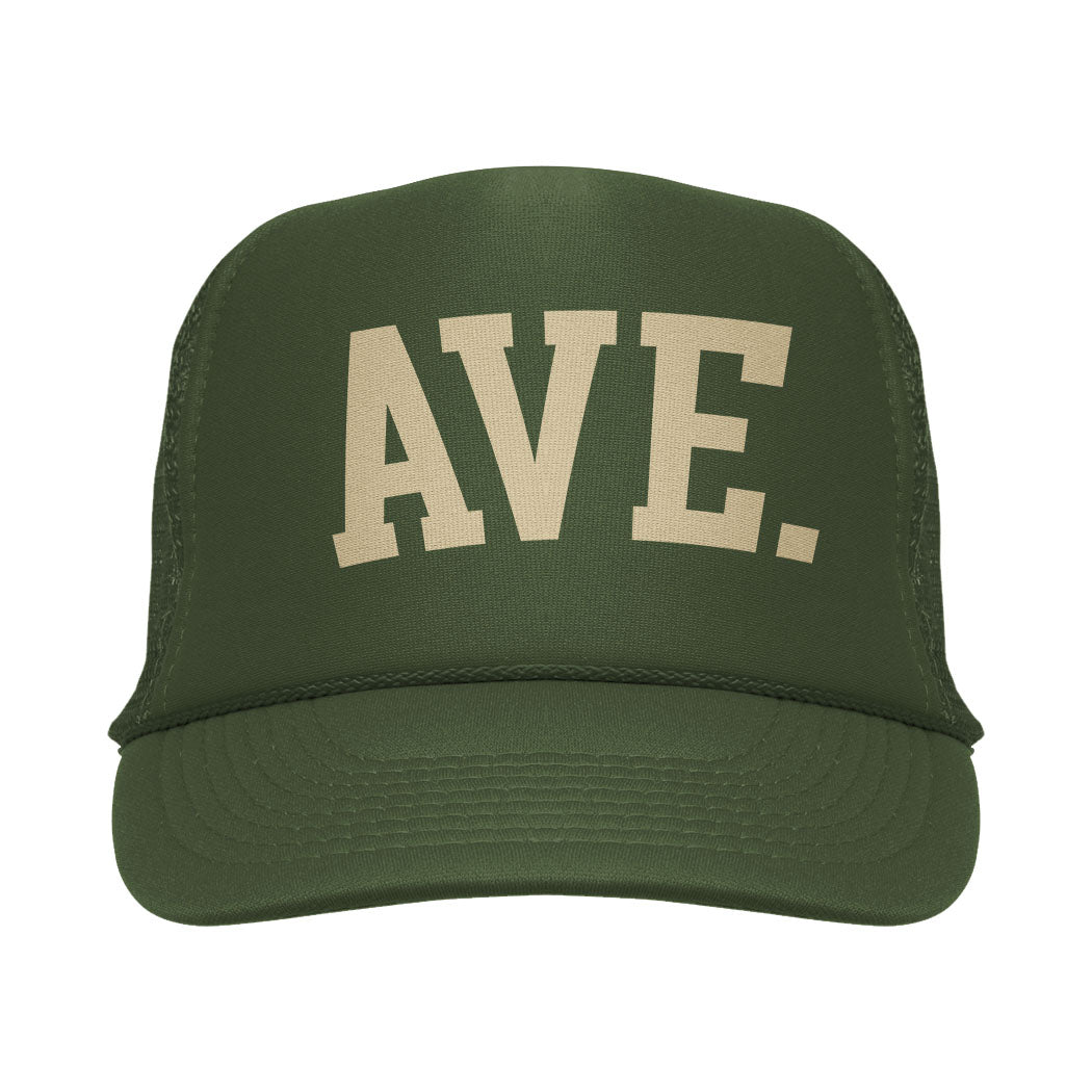COLLEGIATE FOAM TRUCKER HAT (ARMY/CREAM)