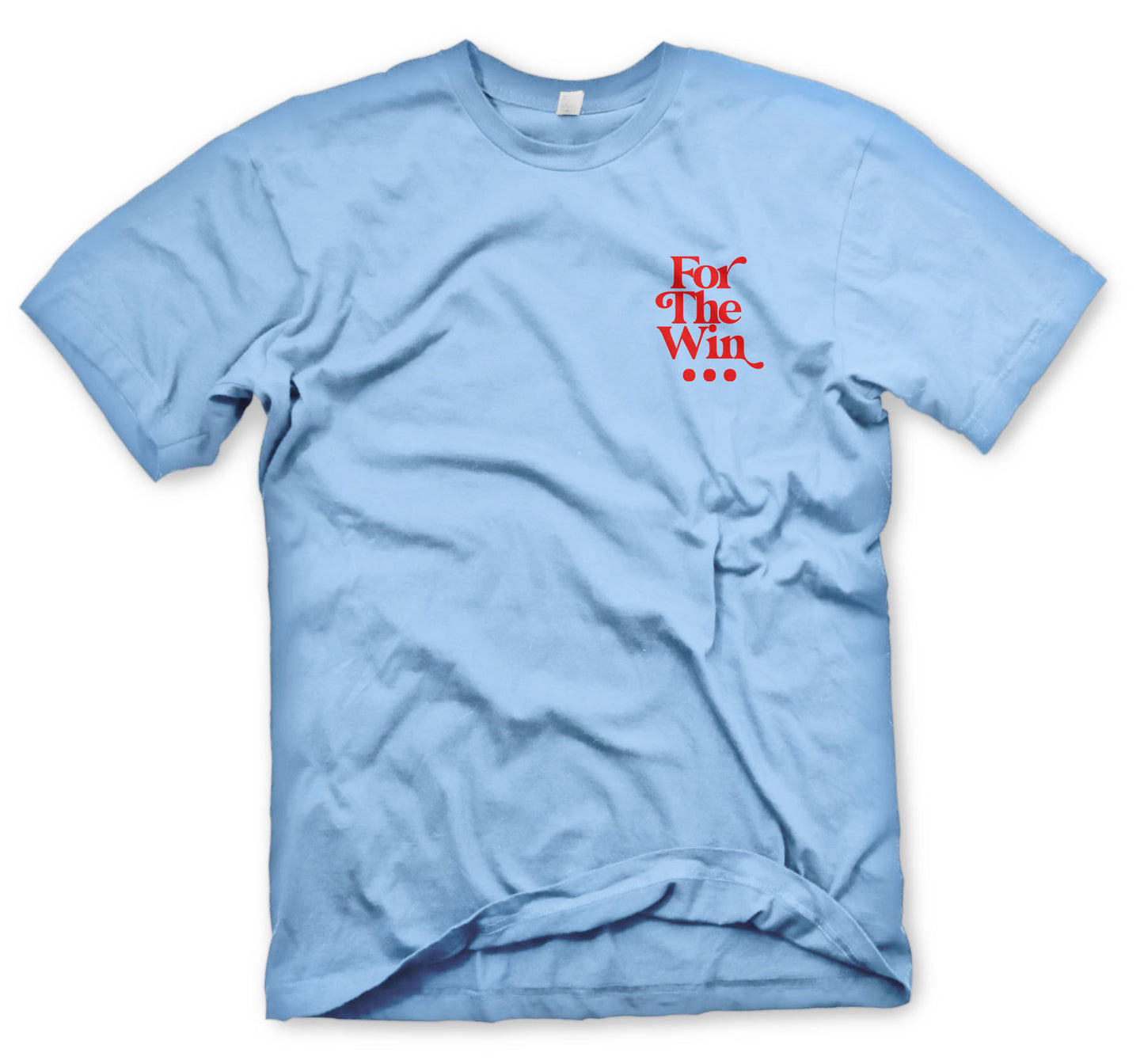 FOR THE WIN BY ANY MEANS TEE (DUSTY BLUE/RED)