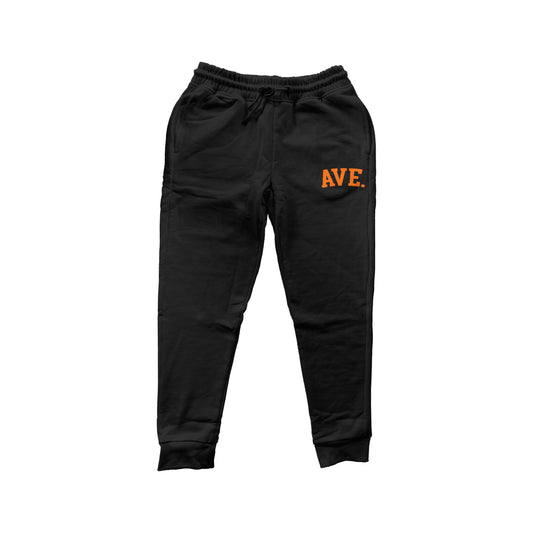 COLLEGIATE AVE JOGGERS (BLACK/ORANGE)