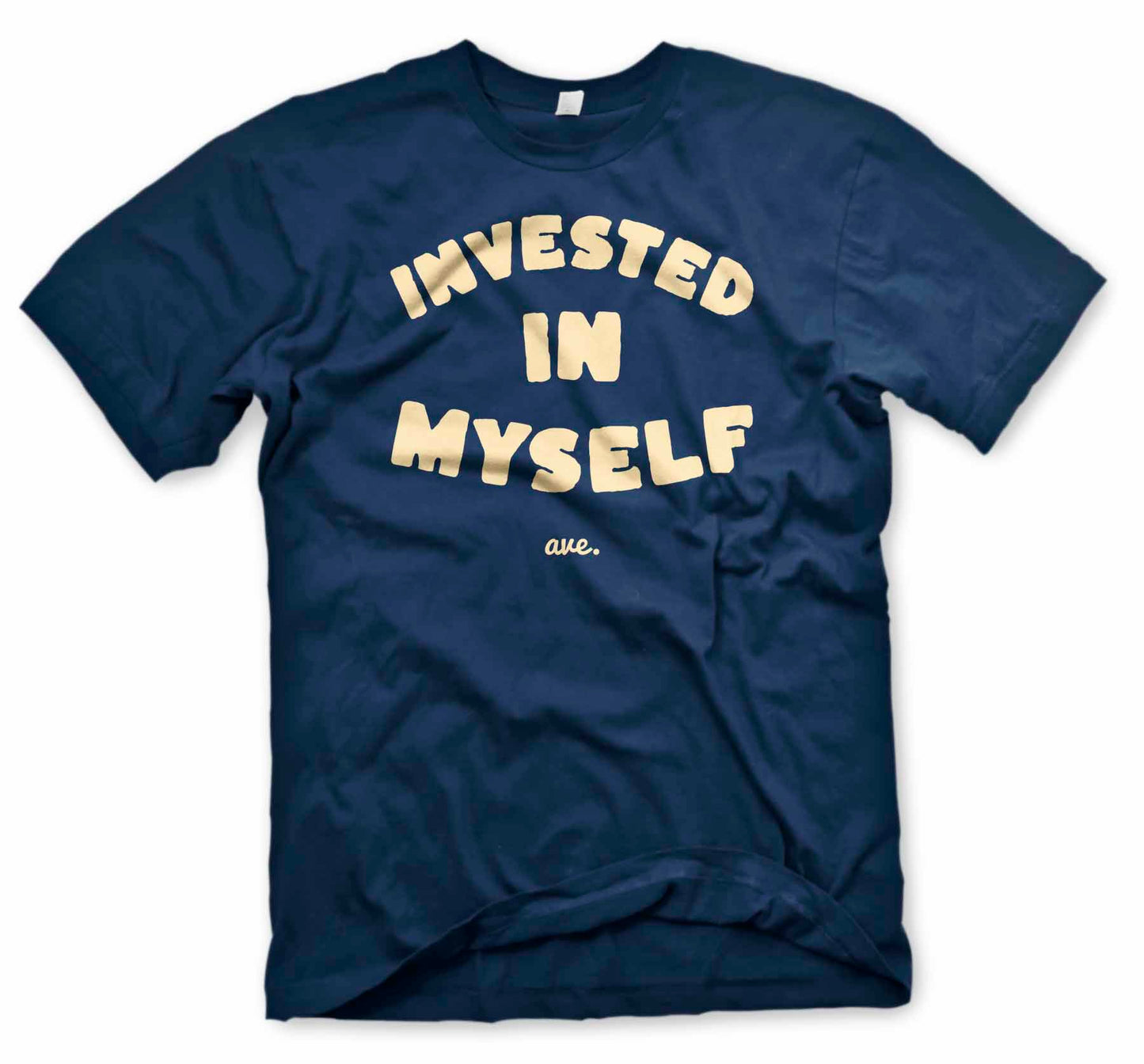 INVESTED IN MYSELF TEE (MIDNIGHT NAVY/CREAM)