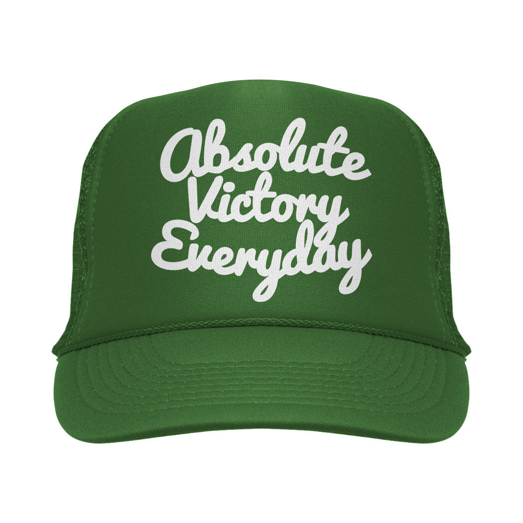 CLASSIC SCRIPT FOAM TRUCKER HAT (GREEN/WHITE)