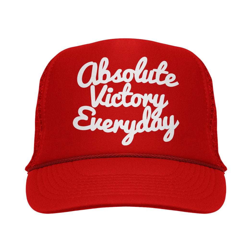 CLASSIC SCRIPT FOAM TRUCKER HAT (RED/WHITE)