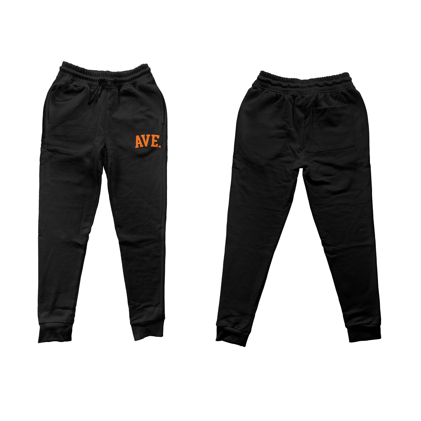 COLLEGIATE AVE JOGGERS (BLACK/ORANGE)