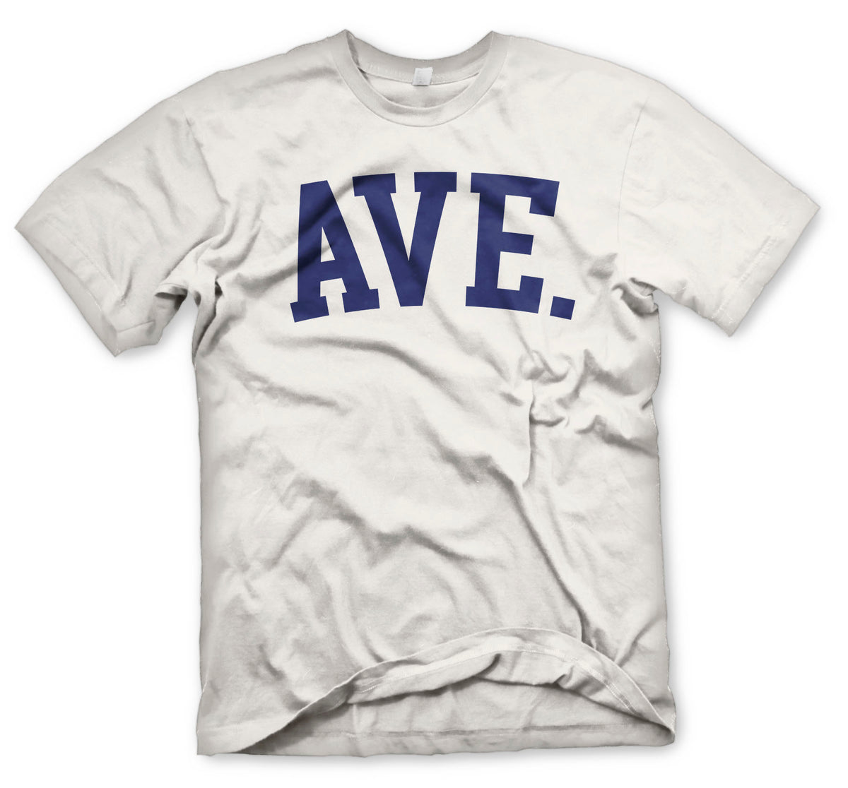 COLLEGIATE AVE TEE (WHITE/NAVY)