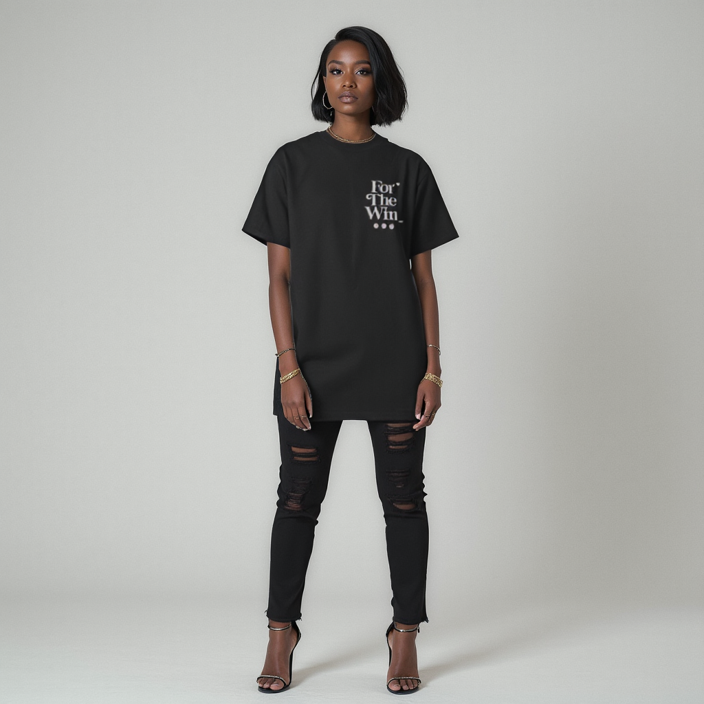 FOR THE WIN BY ANY MEANS TEE (BLACK/WHITE)