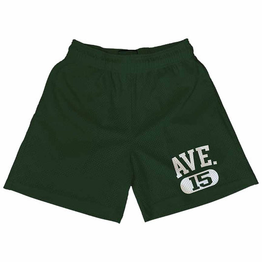 COLLEGIATE AVE MESH SHORTS (GREEN)