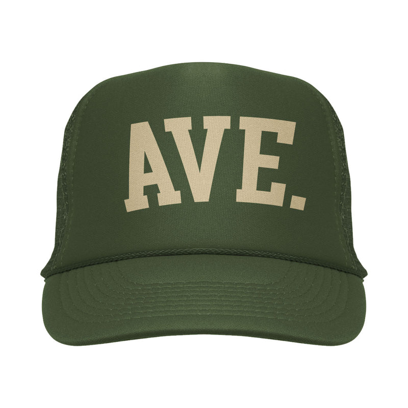 COLLEGIATE FOAM TRUCKER HAT (ARMY/CREAM)