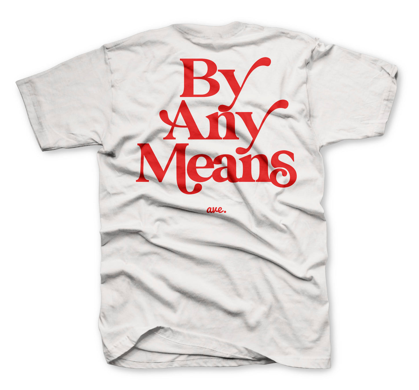 FOR THE WIN BY ANY MEANS TEE (WHITE/RED)