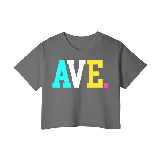 AQUA AVE CROPPED TEE (DARK GREY)