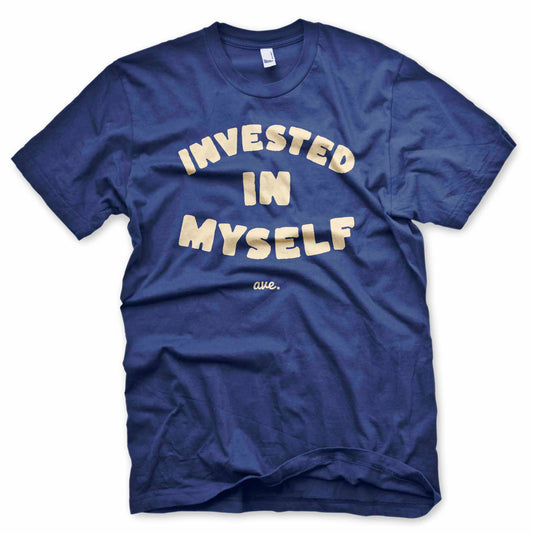 INVESTED IN MYSELF TEE (NAVY/CREAM)