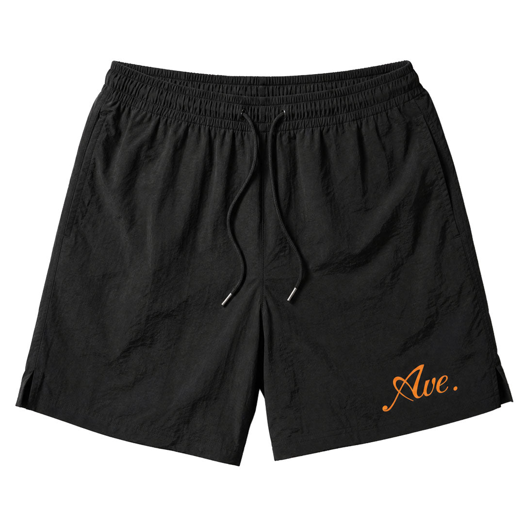 LUX LOGO NYLON SHORTS (BLACK/ORANGE)