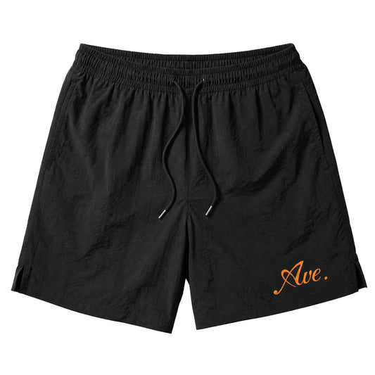 LUX LOGO NYLON SHORTS (BLACK/ORANGE)