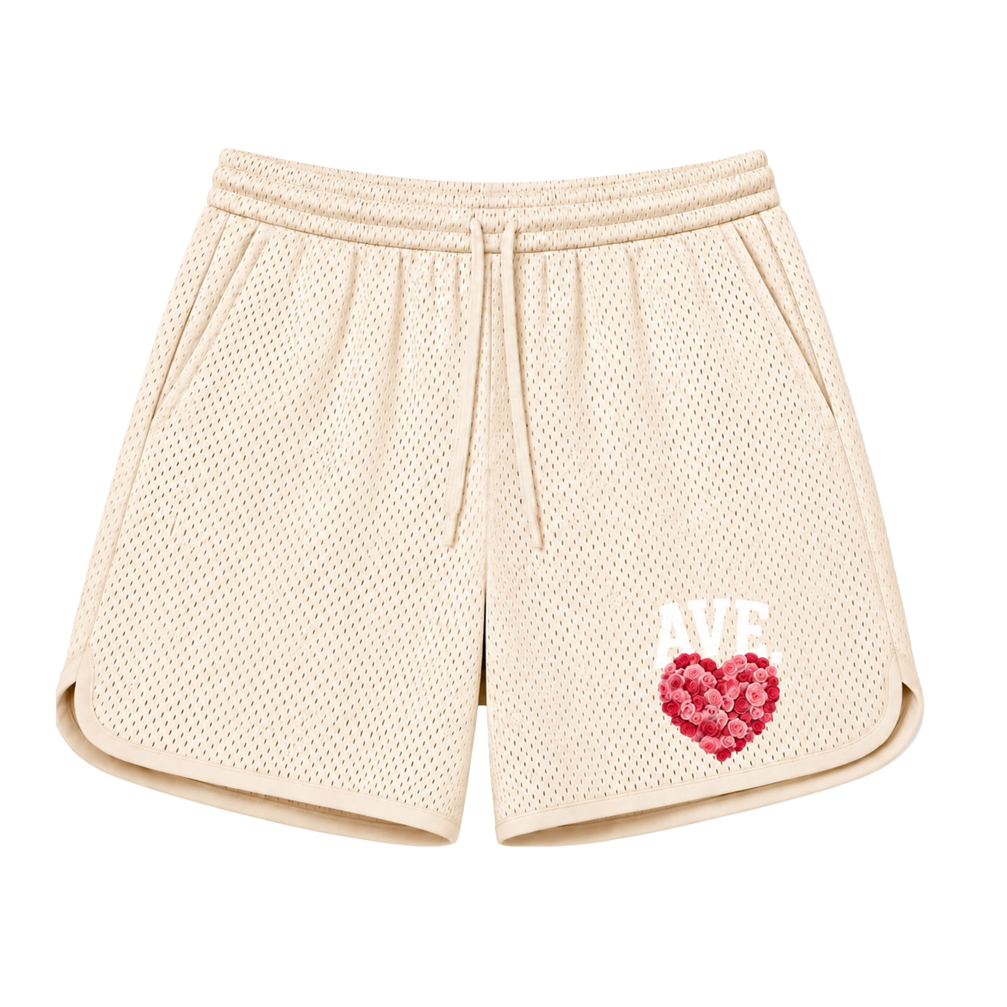 ROSES MESH SHORTS (CREAM)