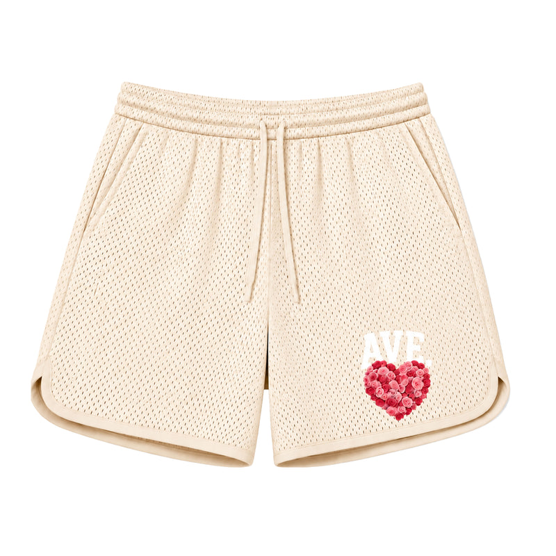 ROSES MESH SHORTS (CREAM)