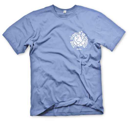 THE WORLD IS YOURS TEE (COLONY BLUE/WHITE)