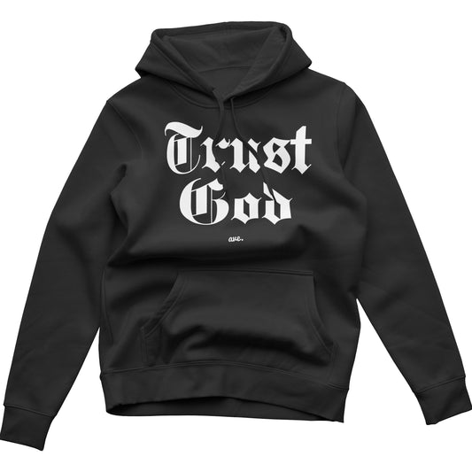 TRUST GOD HOODIE (BLACK/WHTE)