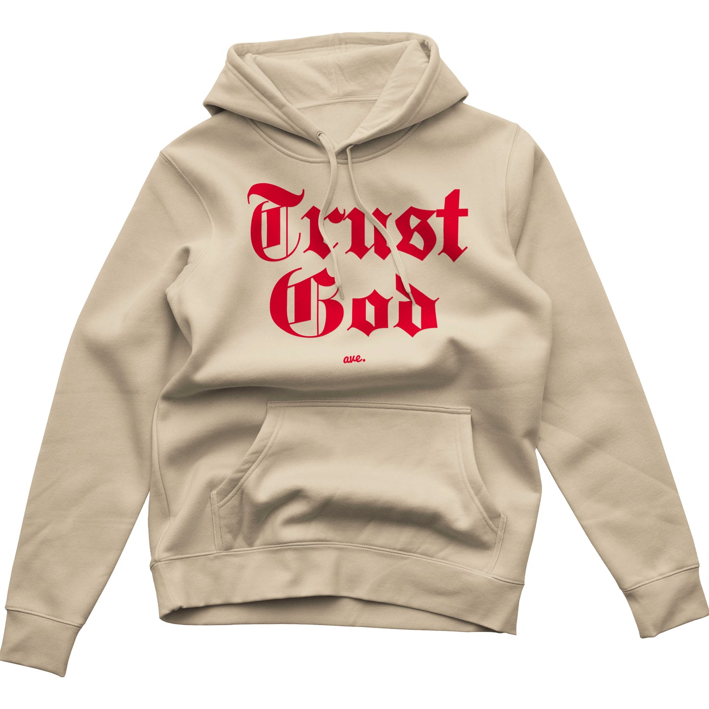 TRUST GOD HOODIE (SAND/RED)