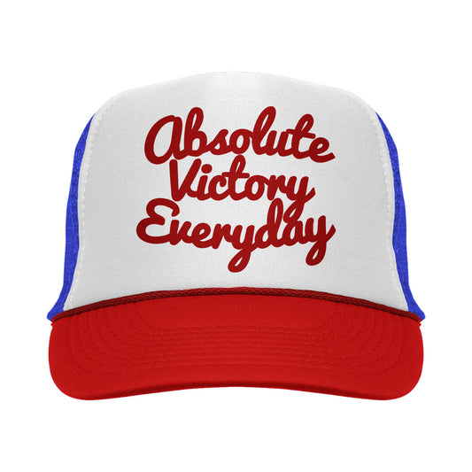 CLASSIC SCRIPT FOAM TRUCKER HAT (RED/WHITE/BLUE)