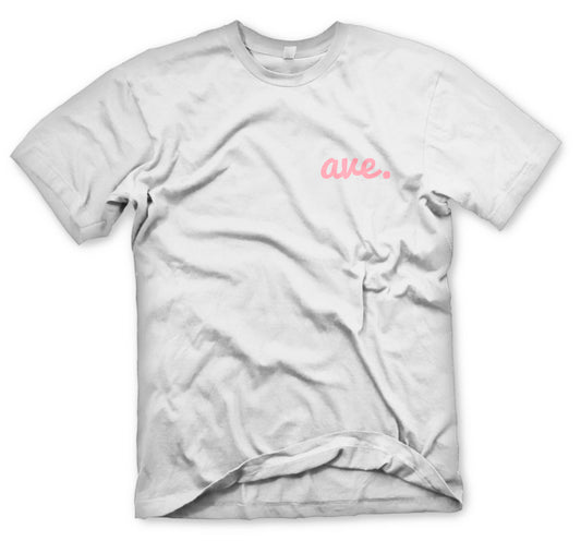 AVE FLIPSIDE LOGO TEE (WHITE/PINK)