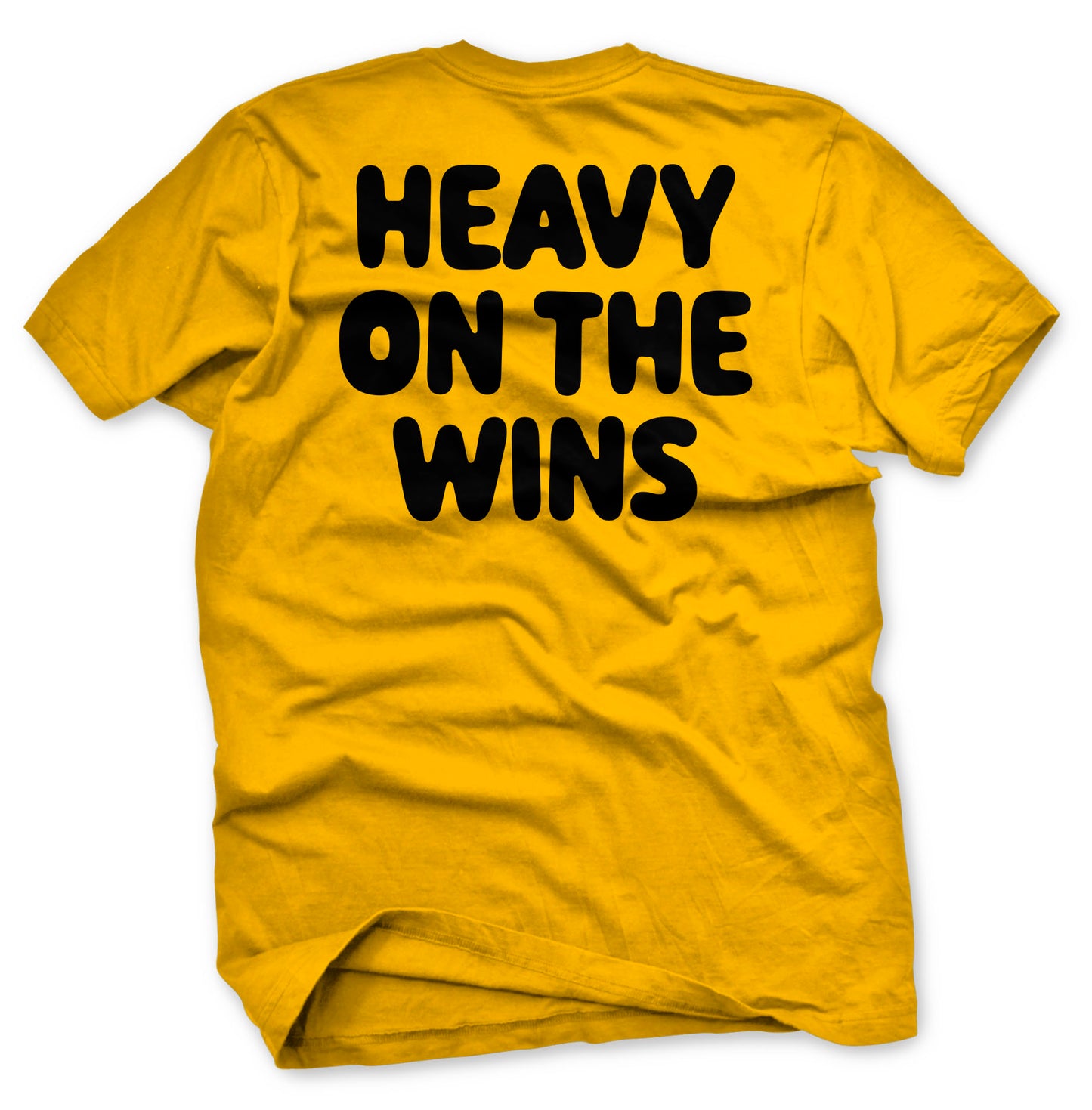 HEAVY ON THE WINS TEE (GOLD/BLACK)