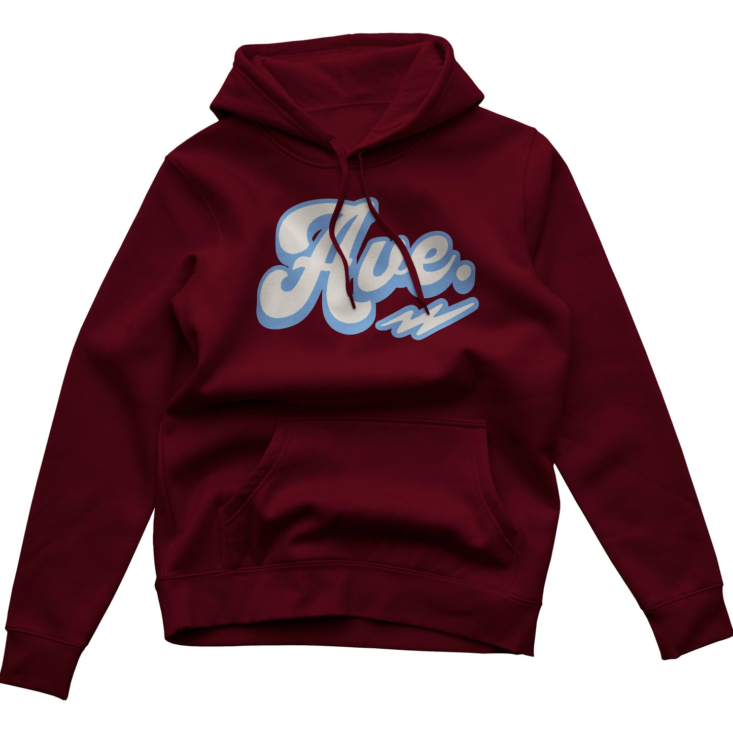 LIGHTNING BOLT AVE HOODIE (MAROON/COLUMBIA BLUE)