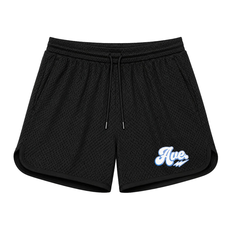 LIGHTNING LOGO MESH SHORTS (BLACK)