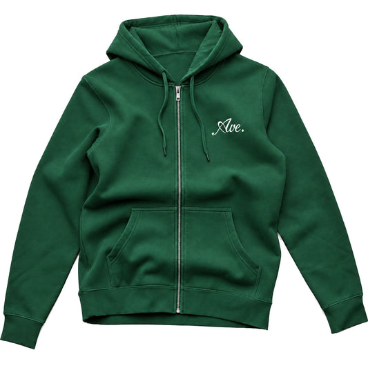 LUX LOGO ZIP UP HOODIE (SPORT GREEN/WHITE)