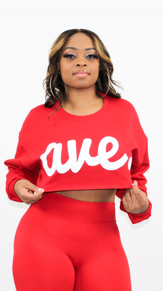 AVE CROPPED CREWNECK RED